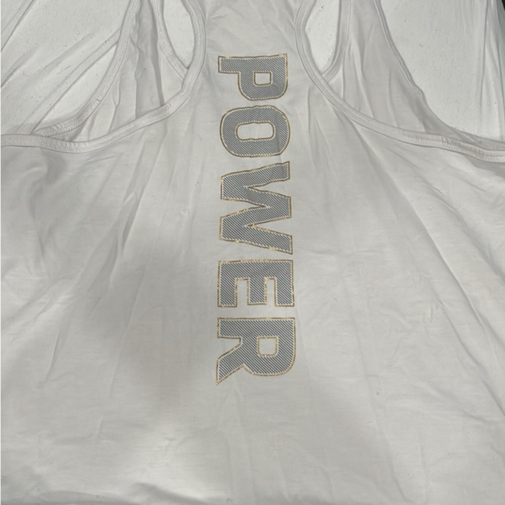 Orangetheory White Tank Top with 'POWER' Graphic